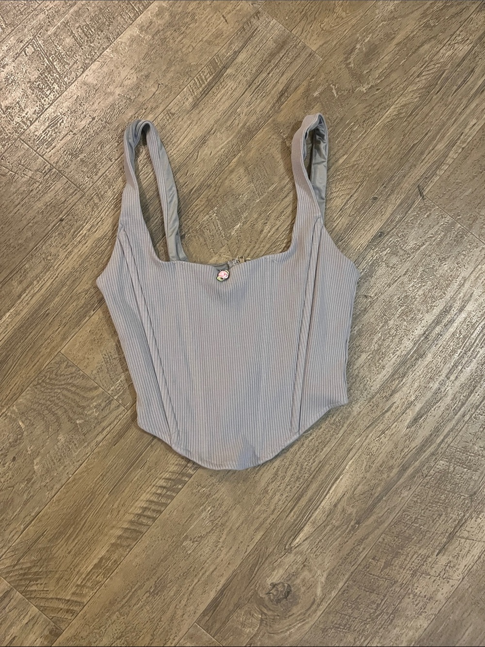 Forever 21 Light Gray Ribbed Corset